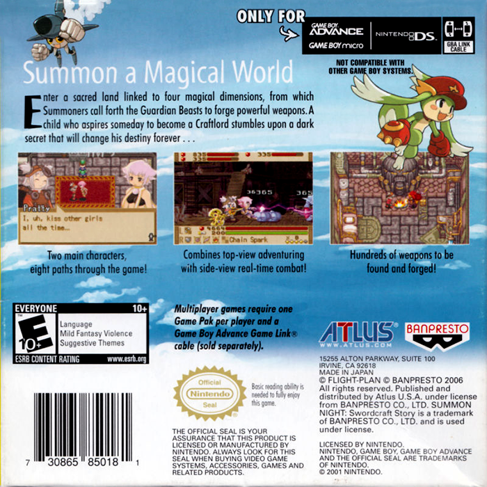 Summon Night - Swordcraft Story — box-2D-back (EU)