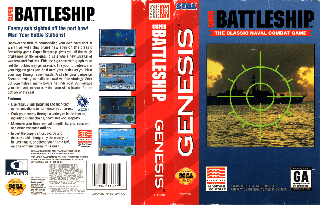 Super Battleship - The Classic Naval Combat Game — box-texture (US)