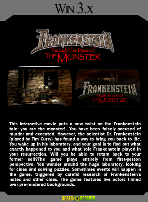 Frankenstein: Through the Eyes of the Monster — box-2D-back (SS)