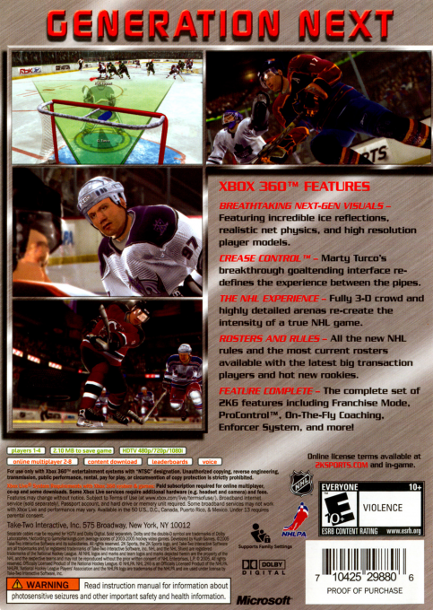 NHL 2K6 — box-2D-back (US)