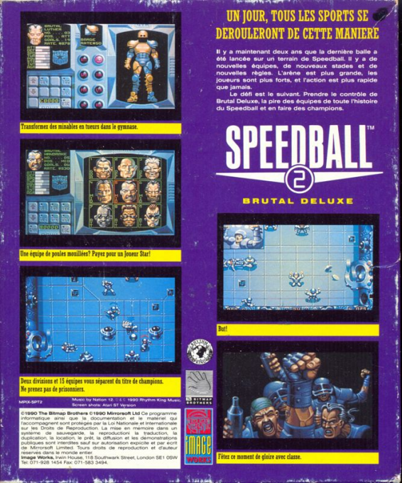 Speedball 2 - Brutal Deluxe — box-2D-back (FR)