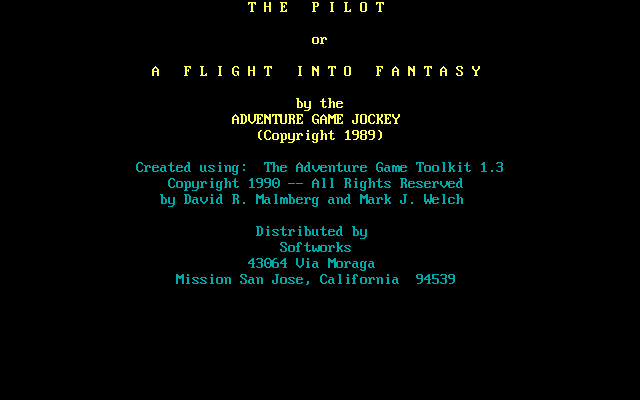 Pilot, or, A Flight Into Fantasy, The — sstitle (WOR)