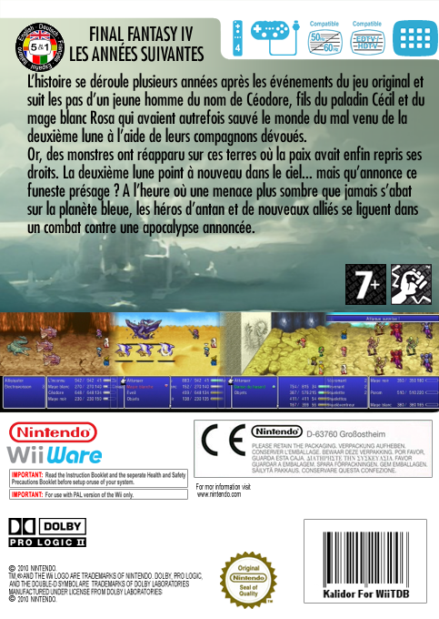 Final Fantasy 4 - Les Années Suivantes — box-2D-back (FR)