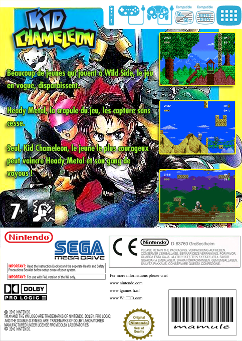 Kid Chameleon — box-2D-back (FR)