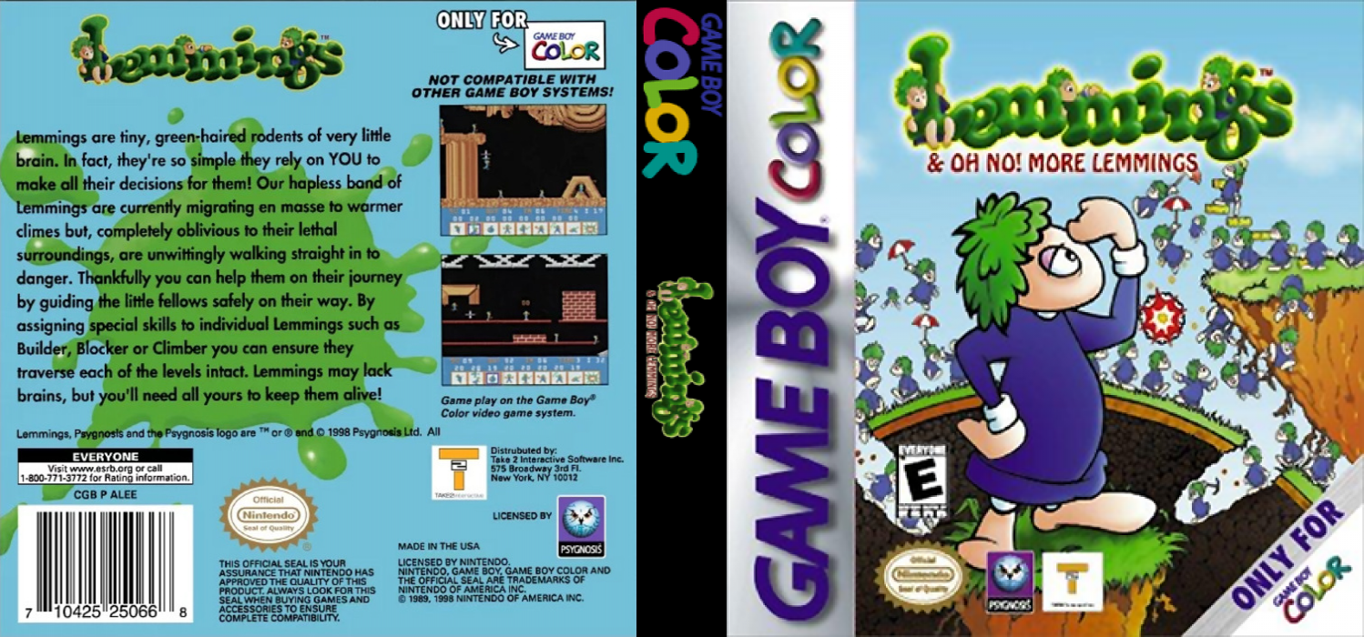 Lemmings & Oh no! More Lemmings — box-texture (US)