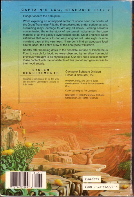 Star Trek - The Promethean Prophecy — box-2D-back (US)