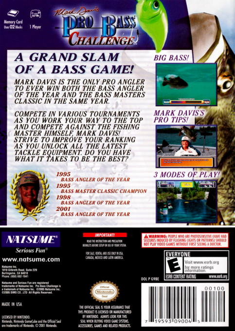 Mark Davis Pro Bass Challenge — box-2D-back (US)