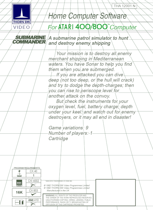 Submarine Commander — box-2D-back (WOR)