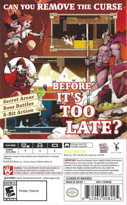 Elliot Quest — box-2D-back (US)