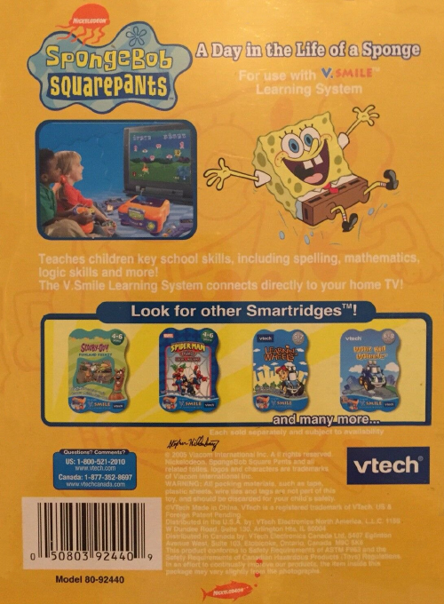 Spongebob Squarepants - A Day In The Life of A Sponge — box-2D-back (US)