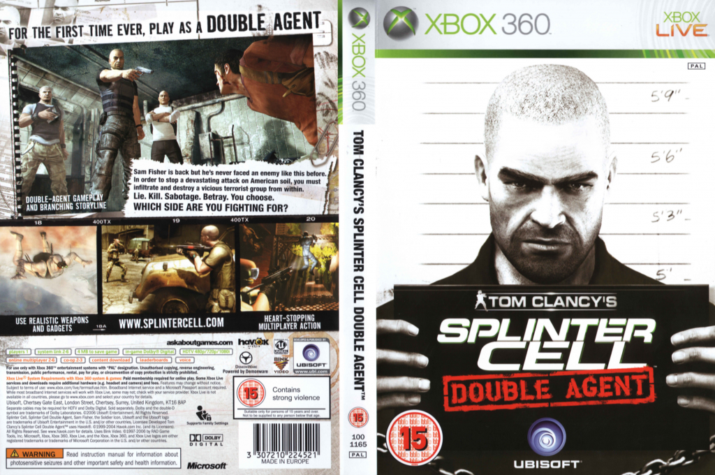 Tom Clancy's Splinter Cell - Double Agent — box-texture (UK)