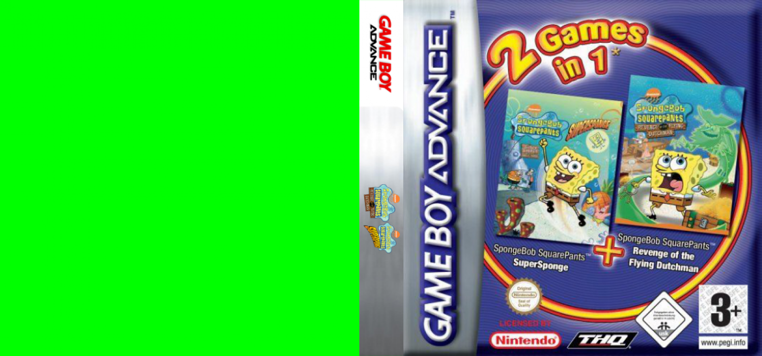 2 Games in 1 - SpongeBob SquarePants - Revenge of the Flying Dutchman + SpongeBob SquarePants - SuperSponge — box-texture (EU)