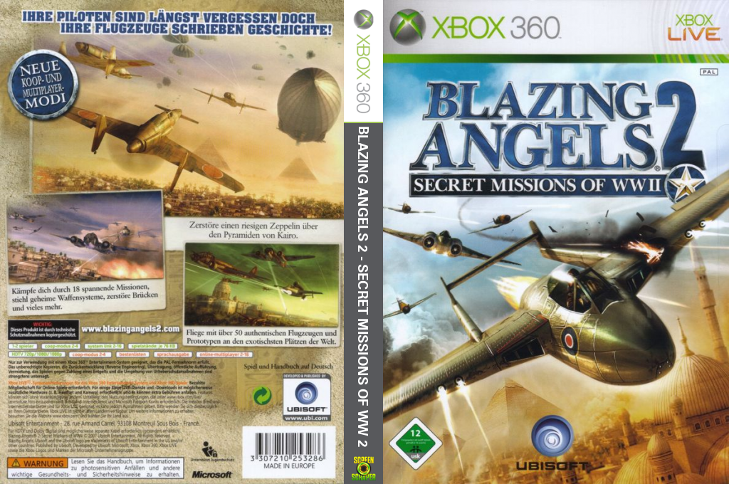 Blazing Angels 2 - Secret Missions of WWII — box-texture (DE)