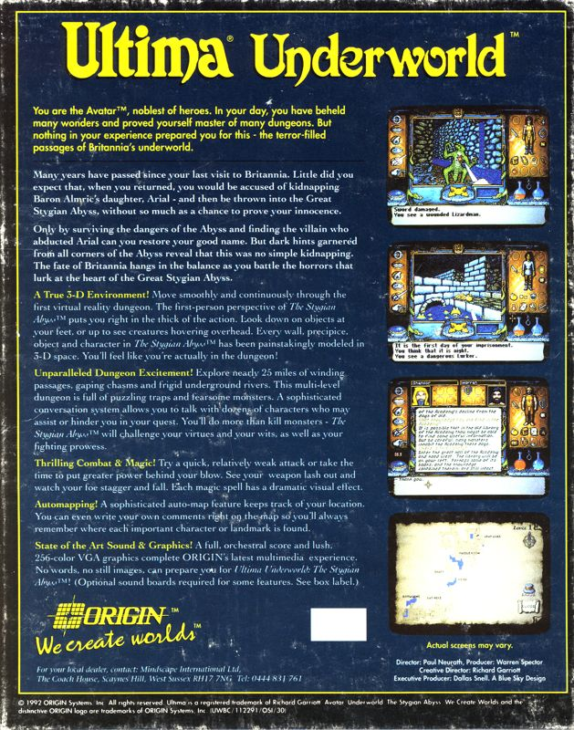 Ultima Underworld - The Stygian Abyss — box-2D-back (EU)