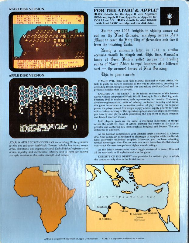 Knights of the Desert — box-2D-back (US)