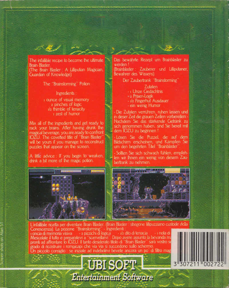 Brain Blasters — box-2D-back (FR)
