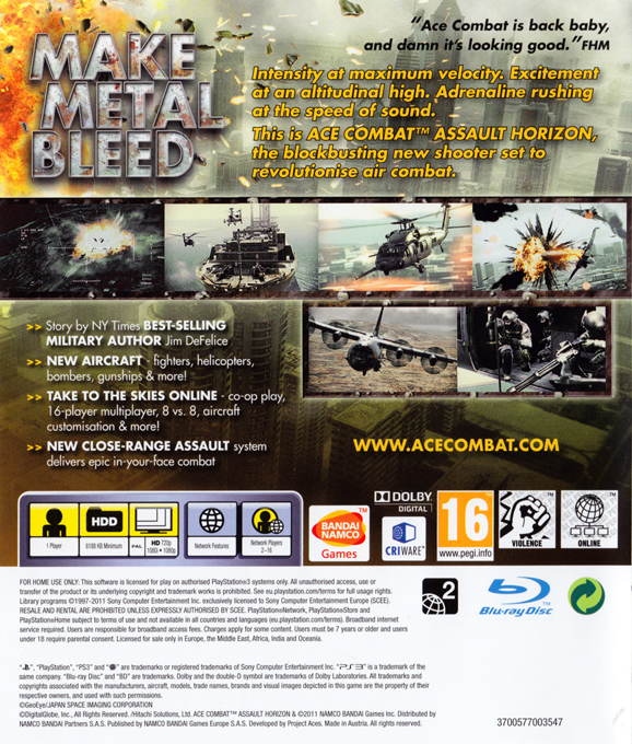 Ace Combat - Assault Horizon — box-2D-back (EU)