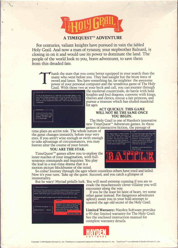 Holy Grail, The — box-2D-back (US)