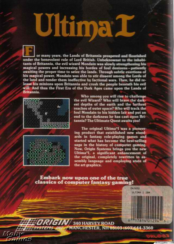 Ultima 1 — box-2D-back (US)