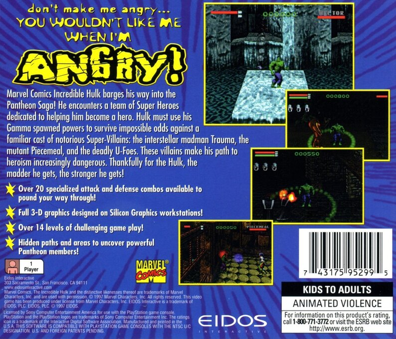 Incredible Hulk, The - The Pantheon Saga — box-2D-back (US)