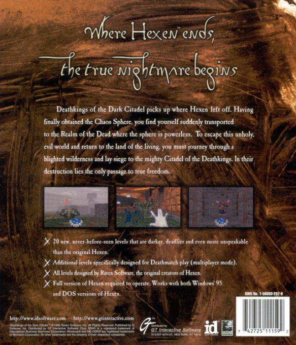 Hexen - Deathkings Of The Dark Citadel — box-2D-back (US)