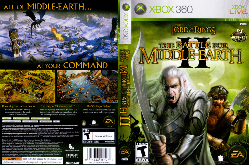 Lord of the Rings, The - The Battle for Middle-Earth II — box-texture (US)
