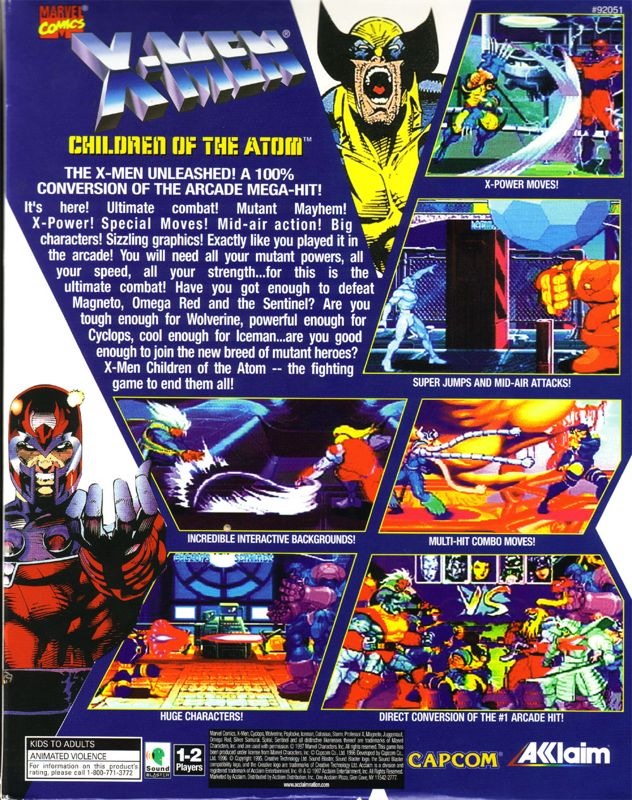X-Men - Children of the Atom — box-2D-back (US)