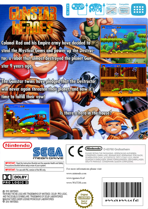 Gunstar Heroes — box-2D-back (EU)