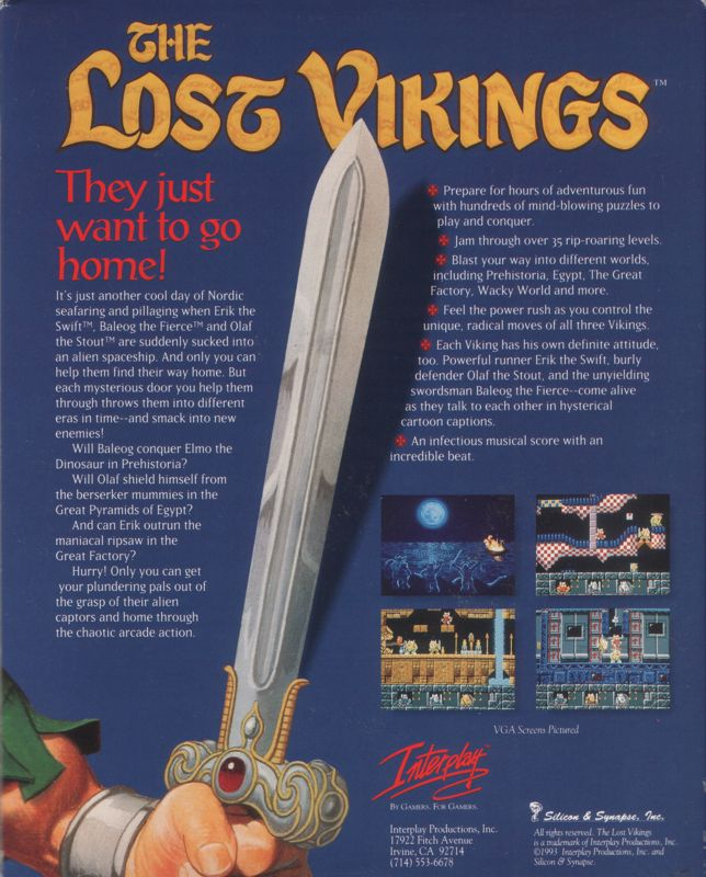 Lost Vikings, The — box-2D-back (US)