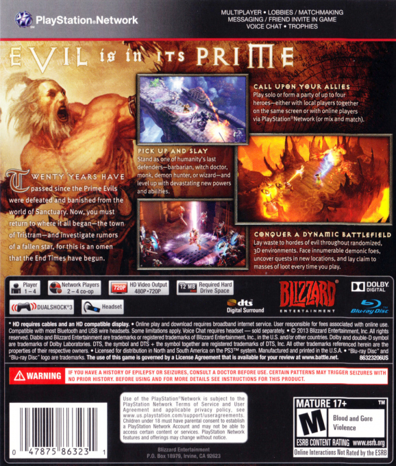Diablo III — box-2D-back (US)