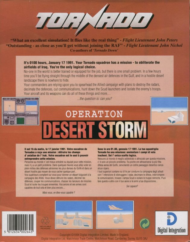 Tornado Operation Desert Storm — box-2D-back (EU)