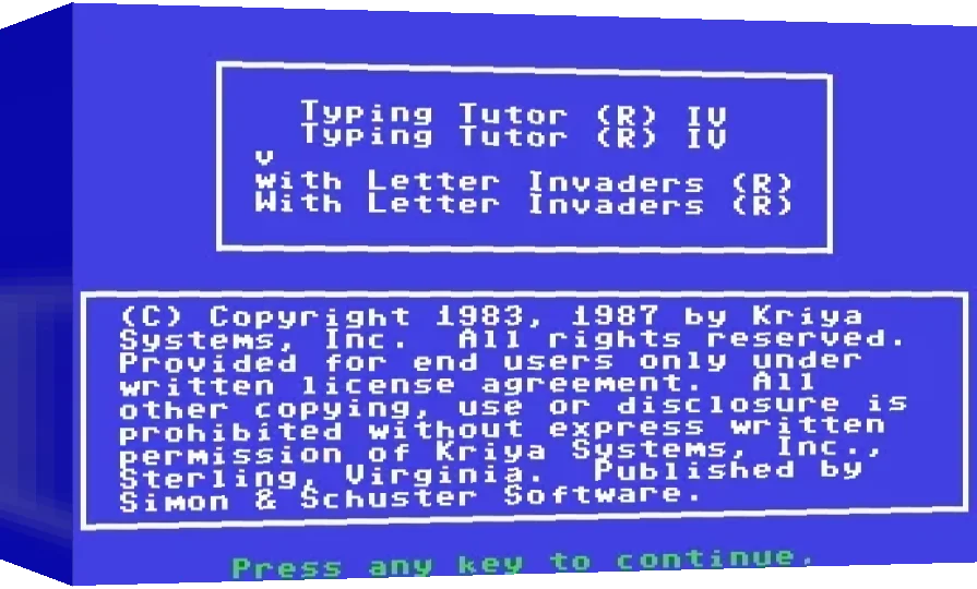 Typing Tutor IV — box-3D (WOR)