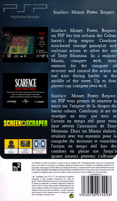 Scarface - Money. Power. Respect. — box-2D-back (SS)