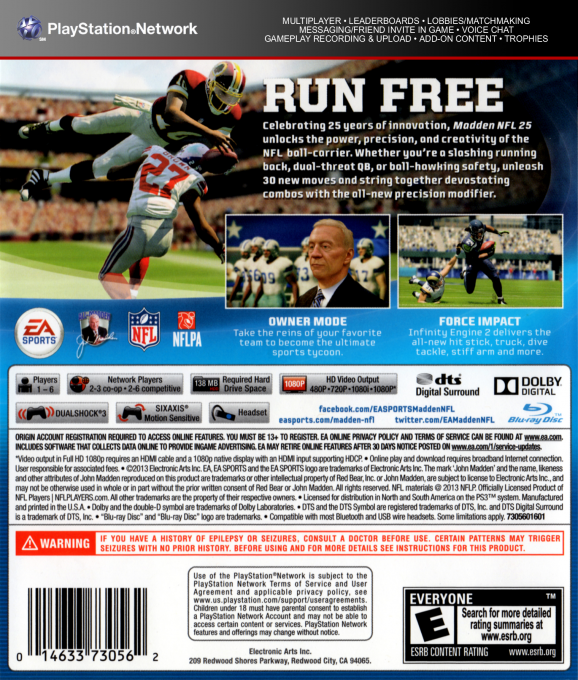 Madden NFL 25 — box-2D-back (US)