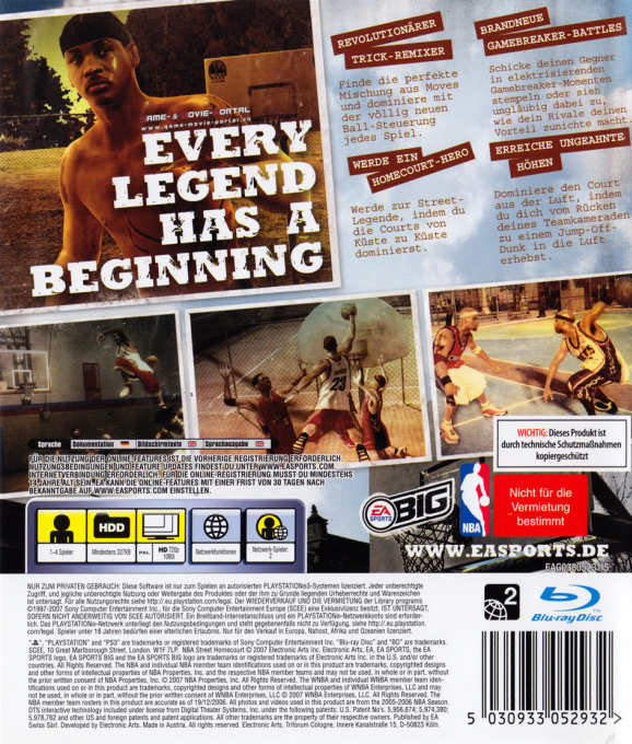 NBA Street Homecourt — box-2D-back (DE)