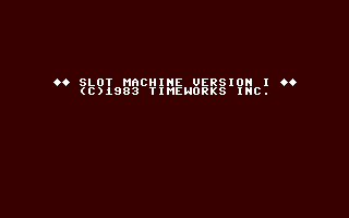 Slot Machine Version I — sstitle (WOR)