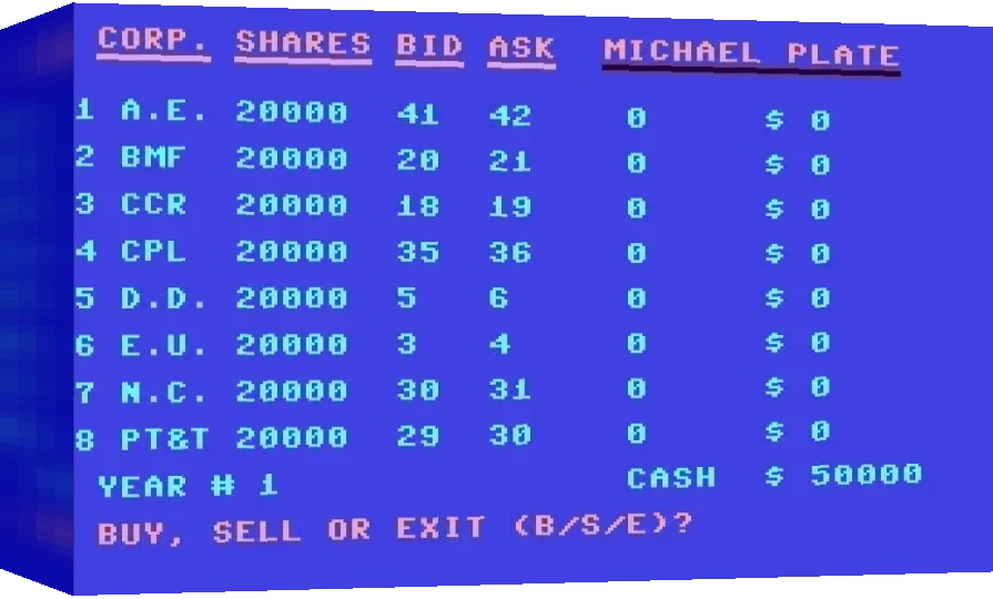 Stock Market Game — box-3D (WOR)