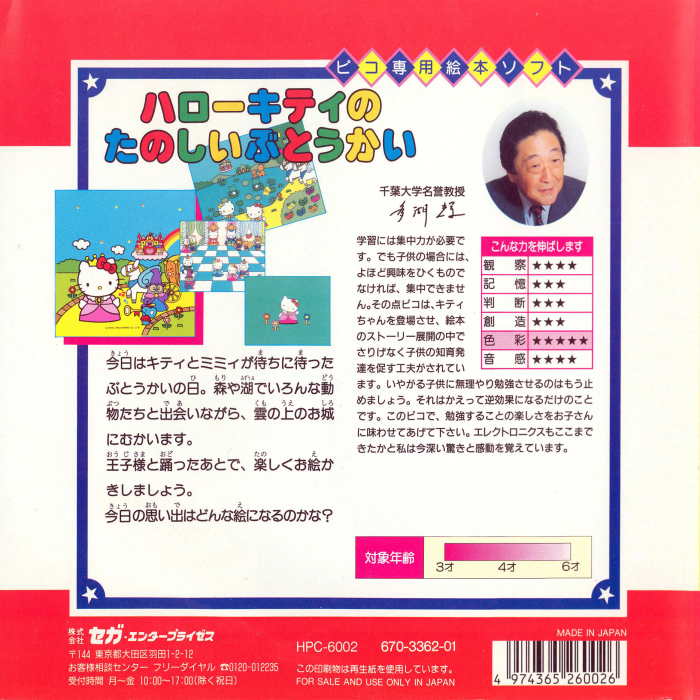 Hello Kitty no Tanoshii Butoukai — box-2D-back (JP)