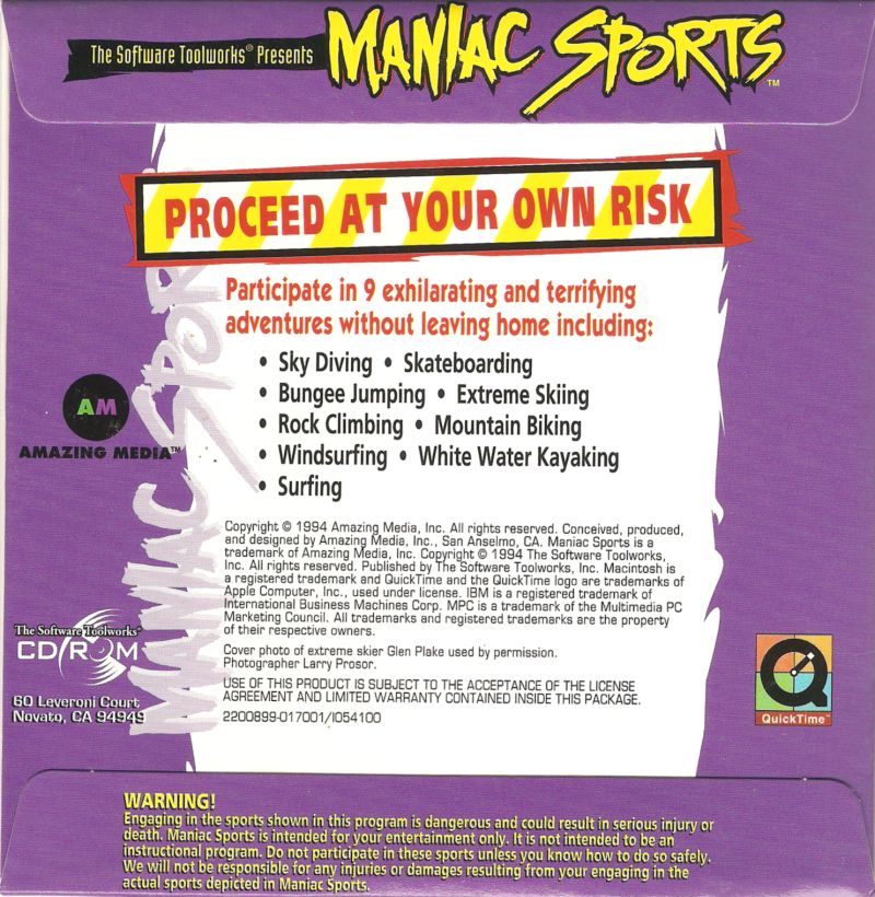 Maniac Sports — box-2D-back (US)