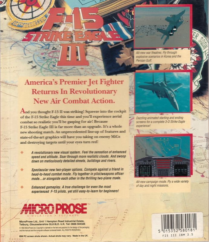 F-15 Strike Eagle 3 — box-2D-back (EU)