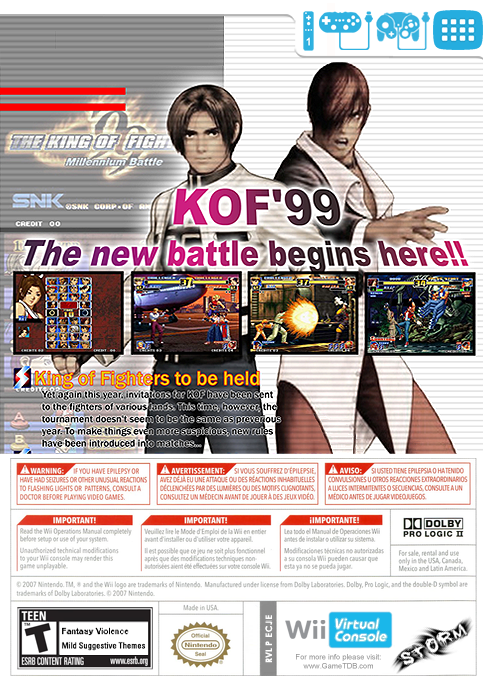 King Of Fighters '99, The — box-2D-back (US)