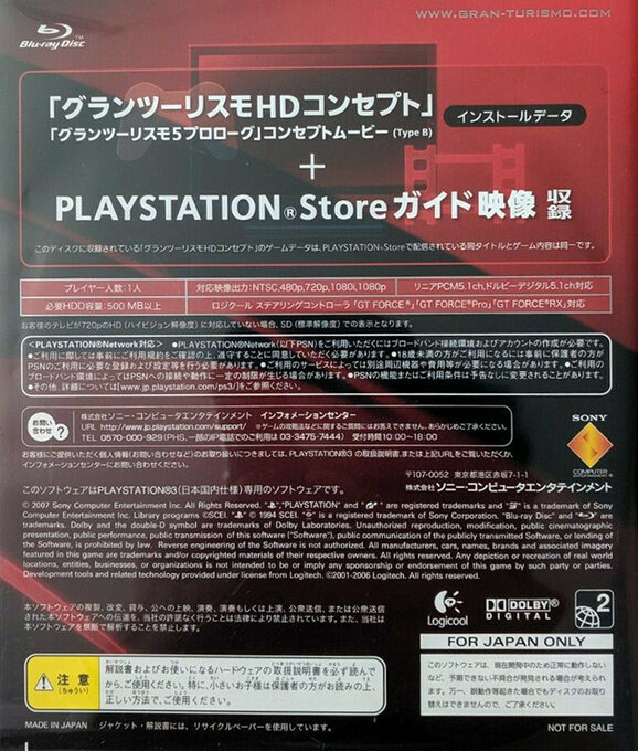 Gran Turismo HD Concept — box-2D-back (JP)
