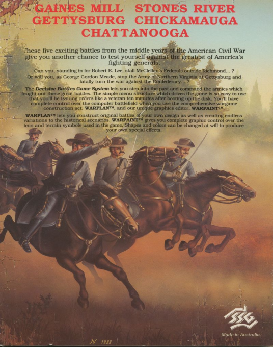 Decisive Battles Of The American Civil War Vol.2 — box-2D-back (US)