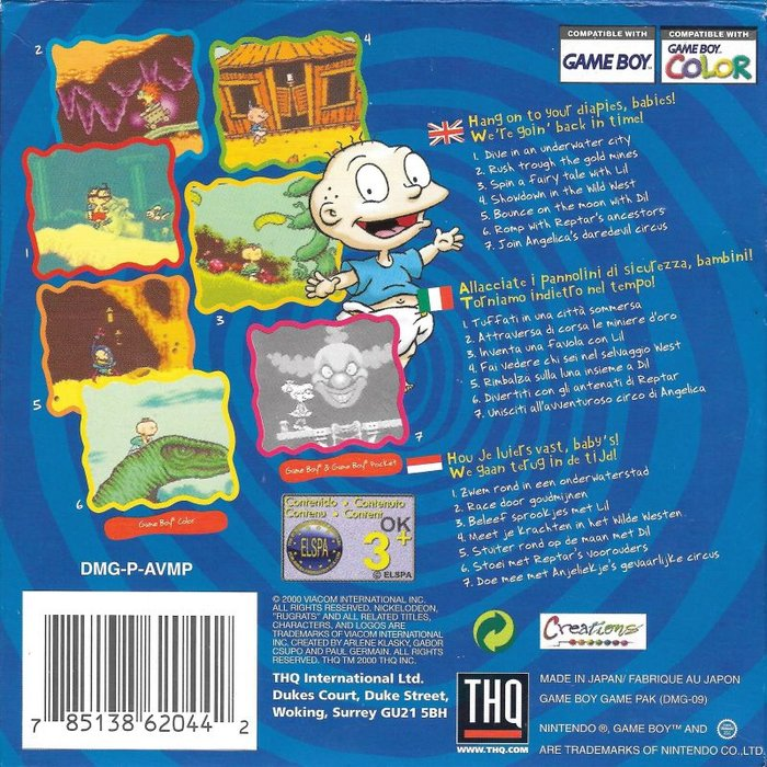 Rugrats : Time Travelers — box-2D-back (EU)
