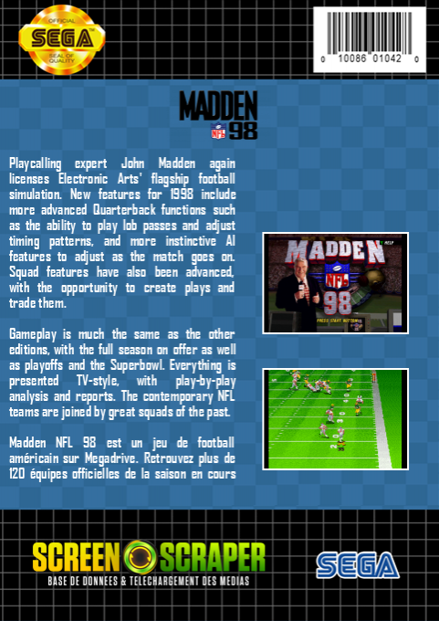 Madden NFL 98 — box-2D-back (SS)