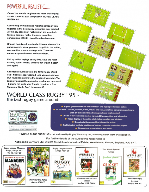World Class Rugby '95 — box-2D-back (EU)
