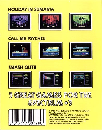 Pirate 3+3 - Holiday in Sumaria + Call Me Psycho + Smash Out! — box-2D-back (UK)