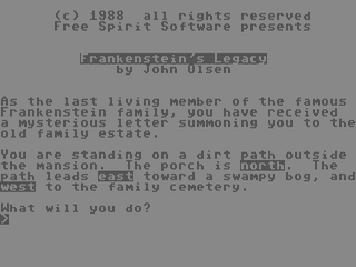 Frankenstein's Legacy — ss (WOR)
