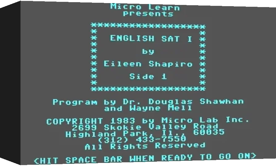 English SAT I — box-3D (WOR)
