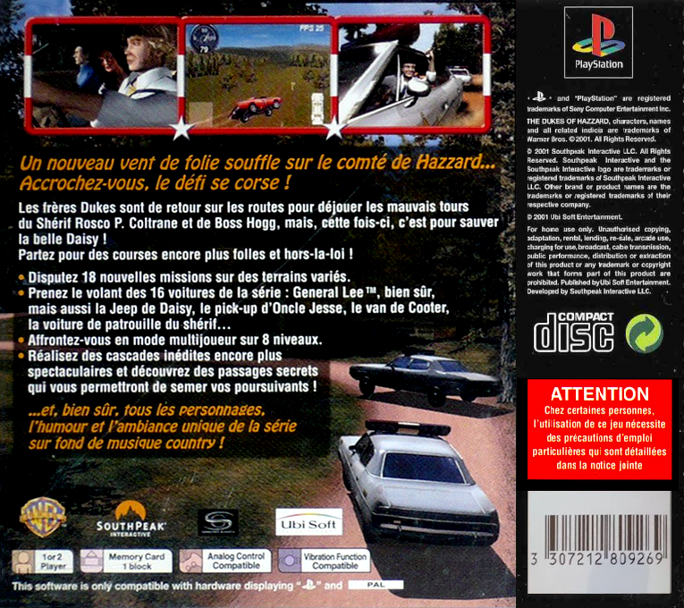 Dukes of Hazzard II, The - Daisy Dukes It Out — box-2D-back (FR)